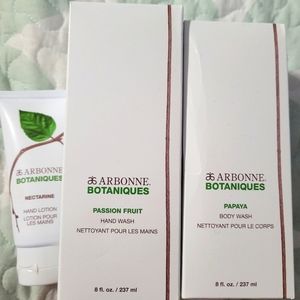 Arbonne botaniques hand cream, hand wash, body wash